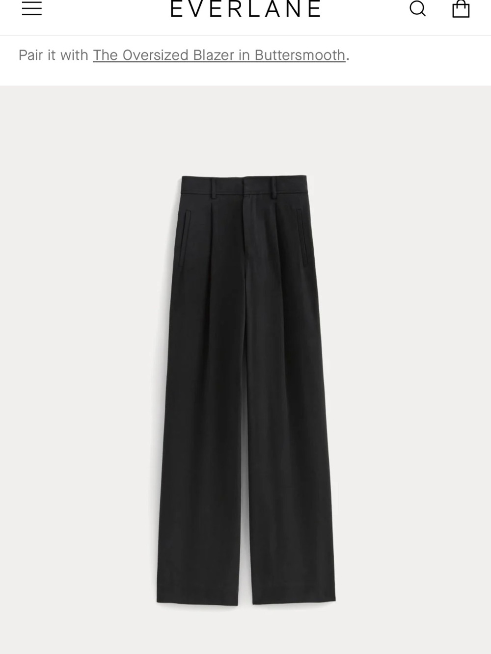 Everlane Black High-Waist Wide-Leg Trousers